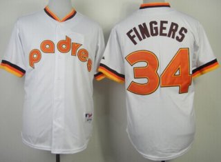 San Diego Padres #34 Rollie Fingers 1984 White Jersey