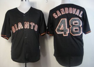 San Francisco Giants #48 Pablo Sandoval Black Fashion Jersey