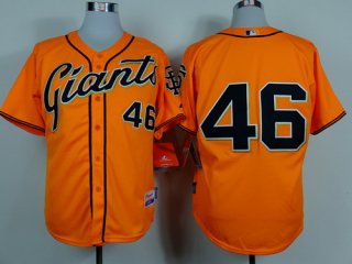 San Francisco Giants #46 Santiago Casilla Orange Jersey