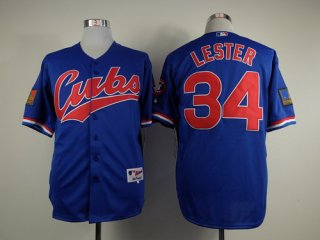 Chicago Cubs #34 Jon Lester 1994 Blue Jersey