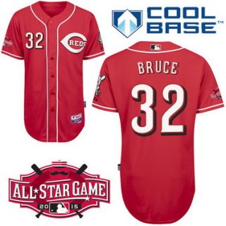 Cincinnati Reds #32 Jay Bruce 2015 All-Star Patch Red Jersey