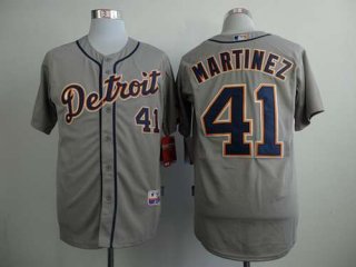 Men's Detroit Tigers #41 Victor Martinez Gray Jersey