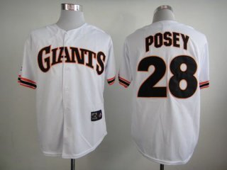 Men's San Francisco Giants #28 Buster Posey 1989 Turn Back The Clock White Throwback Jersey