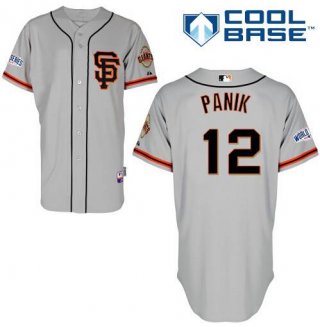 Men's San Francisco Giants #12 Joe Panik Gray SF Edition Jersey