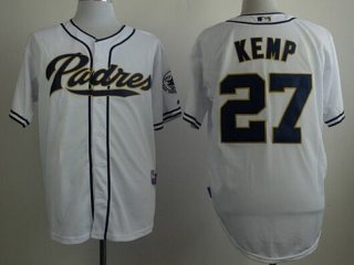 Men's San Diego Padres #27 Matt Kemp White Jersey