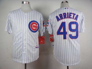 Men's Chicago Cubs #49 Jake Arrieta White Jersey