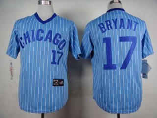 Men's Chicago Cubs #17 Kris Bryant 1988 Light Blue Majestic Jersey