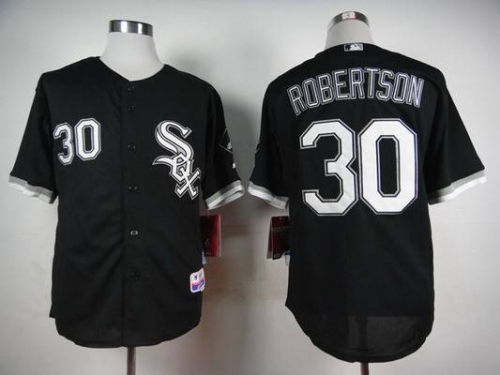 Men's Chicago White Sox #30 David Robertson Black Jersey