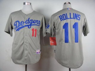 Men's Los Angeles Dodgers #11 Jimmy Rollins 2014 Gray Jersey