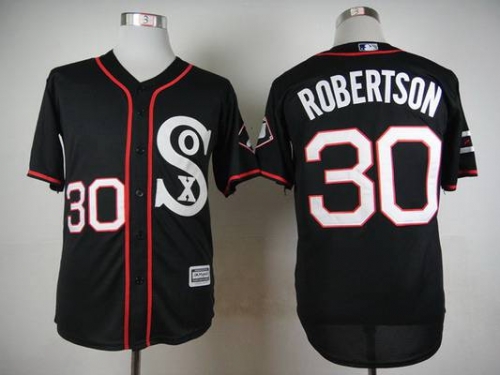 Men's Chicago White Sox #30 David Robertson 2015 Black Jersey