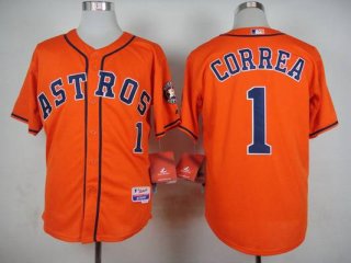 Men's Houston Astros #1 Carlos Correa Orange Jersey