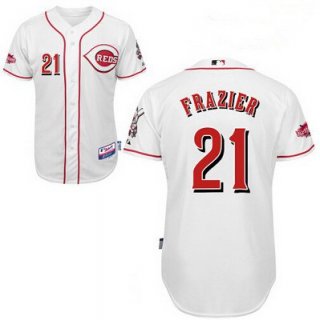 Men's Cincinnati Reds #21 Todd Frazier White Jersey