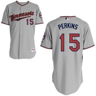 Men's Minnesota Twins #15 Glen Perkins Gray Jersey