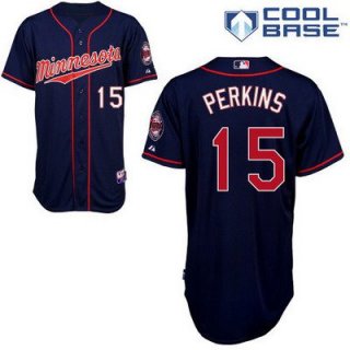 Men's Minnesota Twins #15 Glen Perkins Navy Blue Jersey