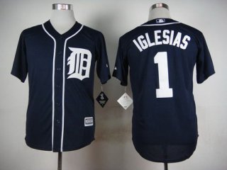 Men's Detroit Tigers #1 Jose Iglesias 2015 Navy Blue Jersey