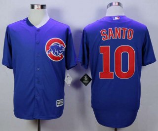 Men's Chicago Cubs #10 Ron Santo Blue New Cool Base Jersey