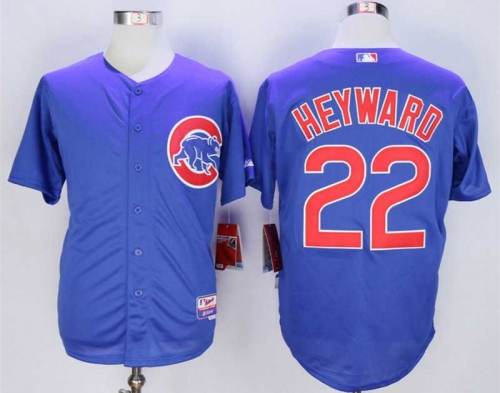 Men's Chicago Cubs #22 Jason Heyward Blue Cool Base Jersey