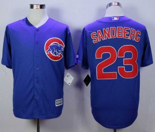 Men's Chicago Cubs #23 Ryne Sandberg Blue New Cool Base Jersey