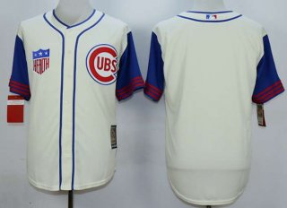 Men's Chicago Cubs Blank Cream 1942 Turn Back The Clock Jersey