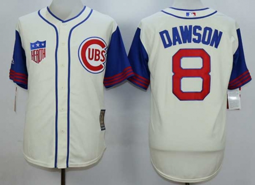 Men's Chicago Cubs #8 Andre Dawson Cream 1942 Turn Back The Clock Jersey