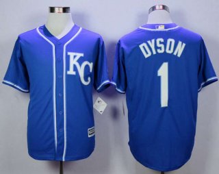 Men's Kansas City Royals #1 Jarrod Dyson Blue New Cool Base Jersey