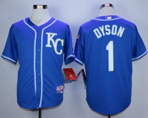 Men's Kansas City Royals #1 Jarrod Dyson Blue Alternate Cool Base Jersey