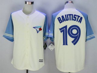 Men's Toronto Blue Jays #19 Jose Bautista Cream New Cool Base Jersey