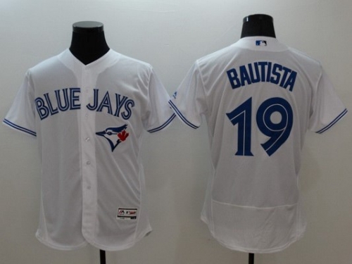 Men's Toronto Blue Jays #19 Jose Bautista White Flexbase 2016 MLB Player Jersey