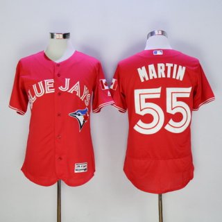 Men's Toronto Blue Jays #55 Russell Martin Red 2016 Flexbase Majestic Baseball Jersey