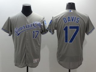 Men's Kansas City Royals #17 Wade Davis Gray Road 2016 Flexbase Majestic Baseball Jersey