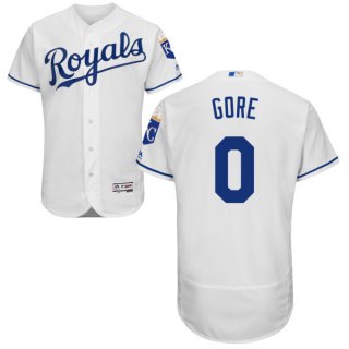 Men's Kansas City Royals #0 Terrance Gore Majestic White 2016 Flexbase Authentic Collection Jersey