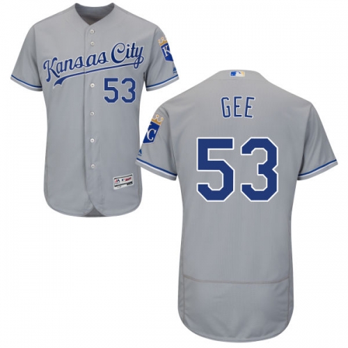 Men's Kansas City Royals #53 Dillon Gee Majestic Gray 2016 Flexbase Authentic Collection Jersey