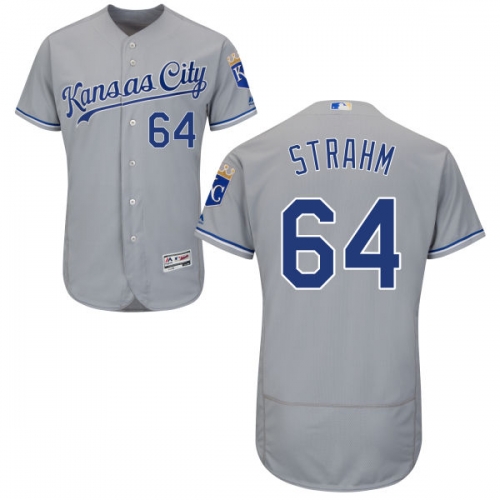 Men's Kansas City Royals #64 Matthew Strahm Majestic Gray 2016 Flexbase Authentic Collection Jersey