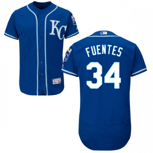 Men's Kansas City Royals #34 Reymond Fuentes Majestic Royal Blue 2016 Flexbase Authentic Collection Jersey