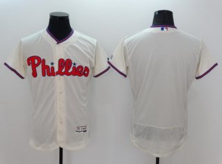 Men's Philadelphia Phillies Blank Cream 2016 Flexbase Majestic Baseball Jersey