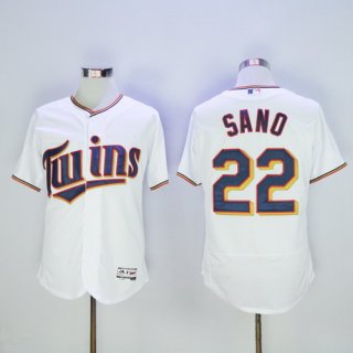 Men's Minnesota Twins #22 Miguel Sano White Home 2016 Flexbase Majestic Baseball Jersey