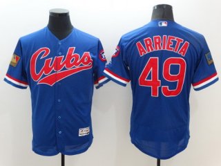 Men's Chicago Cubs #49 Jake Arrieta Blue Flexbase Majestic 1994 Collection Jersey