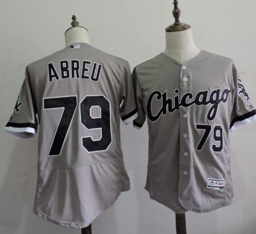 Men's Chicago White Sox #79 Jose Abreu Gray Road 2016 Flexbase Majestic Baseball Jersey