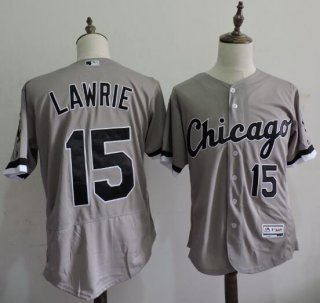 Men's Chicago White Sox #15 Brett Lawrie Gray Road 2016 Flexbase Majestic Baseball Jersey