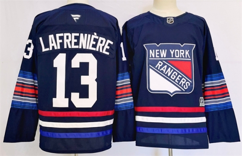 Men's New York Rangers #13 Alexis LafreniereNavy 2024-25 Stitched Jersey