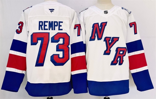 Men's New York Rangers #73 Matt Rempe White 2024-25 Stadium Series Stitched Jersey