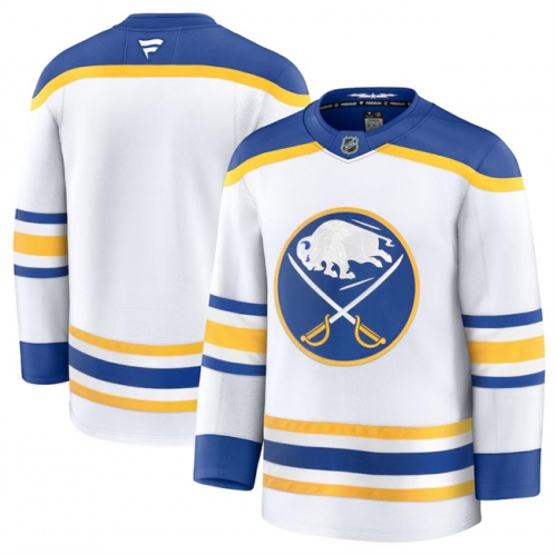 Men's Buffalo Sabres Blank White 2024-25 Away Stitched Hockey Jersey