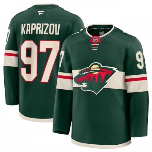 Men's Minnesota Wild #97 Kirill Kaprizov Green 2024-25 Home Stitched Hockey Jersey