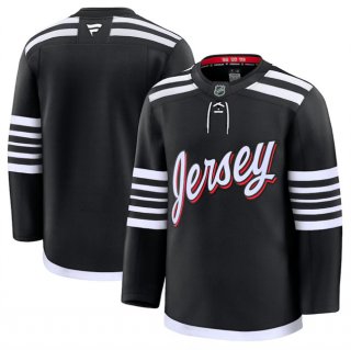 Men's New Jersey Devils Blank Black 2024-25 Alternate Stitched Hockey Jersey