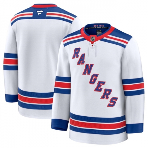 Men's New York Rangers Blank White 2024-25 Away Stitched Hockey Jersey