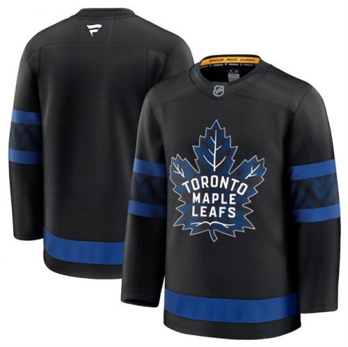 Men's Toronto Maple Leafs Blank Black 2024-25 Alternate Stitched Hockey Jersey