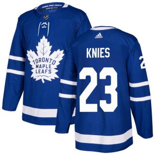 Men's Toronto Maple Leafs #23 Matthew Knies Blue Stitched Jersey