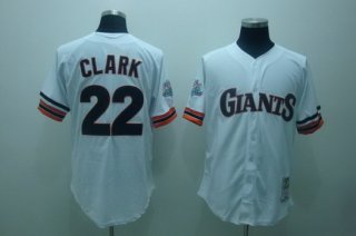 San Francisco Giants #22 Will Clark 1989 White Throwback Jersey