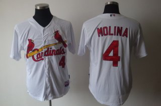 St. Louis Cardinals #4 Yadier Molina White Jersey