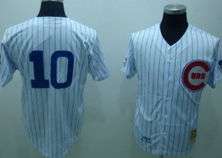 Chicago Cubs #10 Ron Santo 1969 White Throwback Jersey